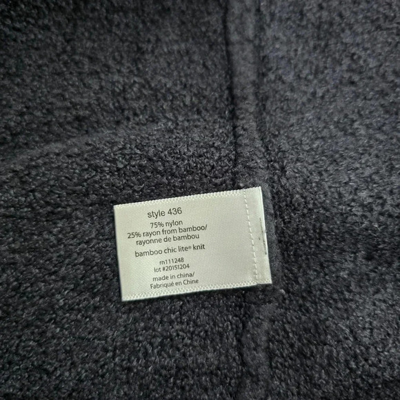 BAREFOOT DREAMS Bamboo Chic Lite Calypso Wrap Cardigan Sweater 436 Black S/M - Picture 8 of 8